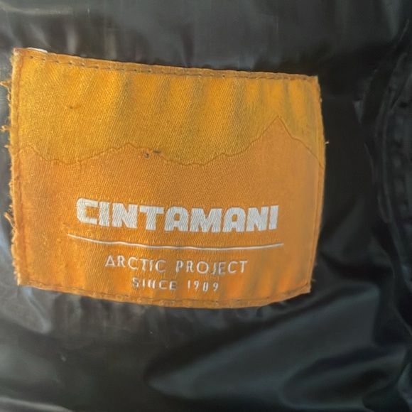 Cintamani down puffy long coat size medium black jacket with hood Iceland long - Picture 7 of 14